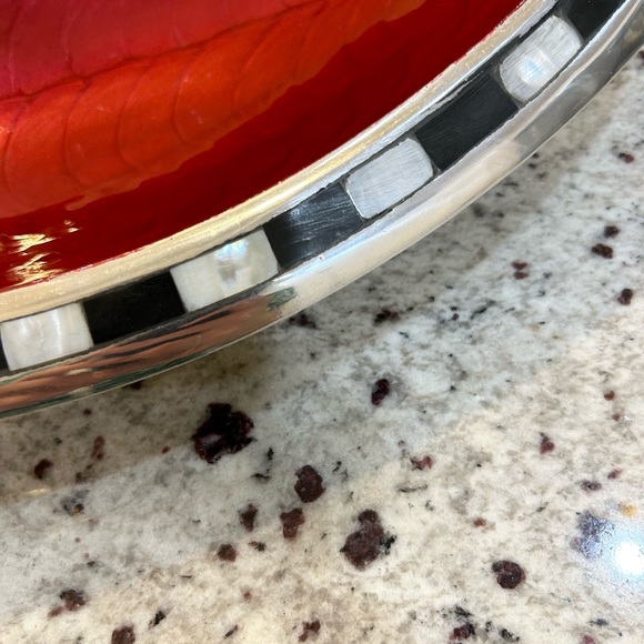 Julia Knight 16-inch red enamel Oval Bowl - Picture 6 of 13